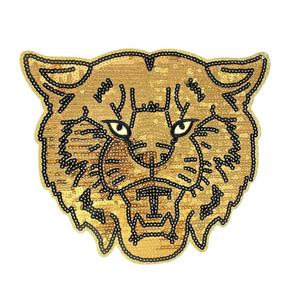 sport collage gold and black Sequin Tiger Big Patch