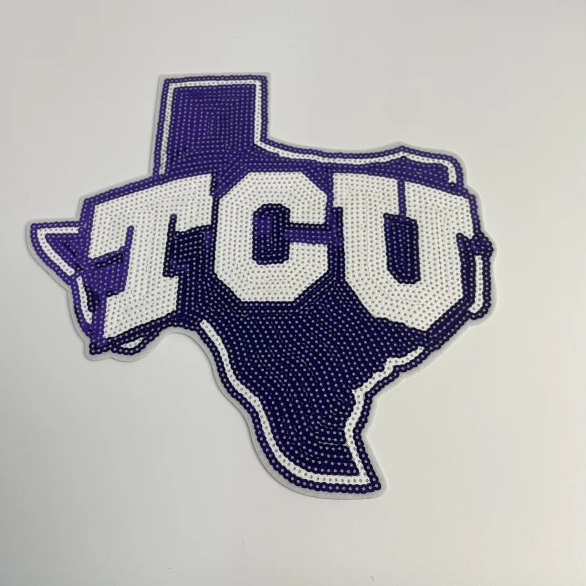 College Designed Texas Christian University TCU sequins patches