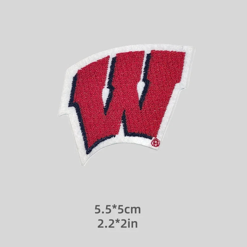 10 pcs NCAA Patches University and College Iron on Embroidery Patches for Cap