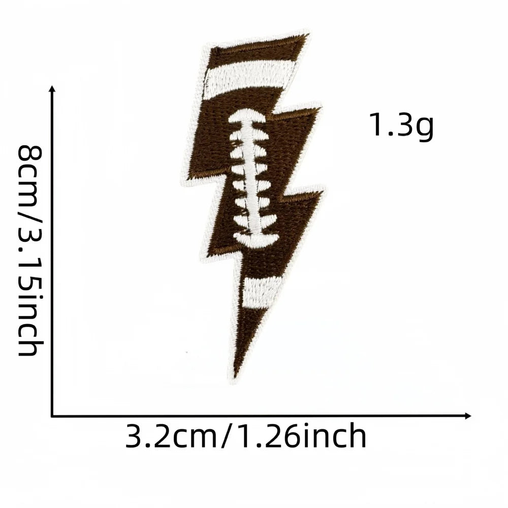 10 pcs Sports Ball Lightning Bolt Patch