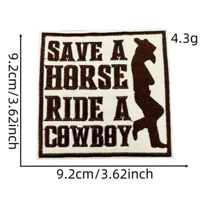 Western Style Iron-On Dolly Logo Design Badges Fabric Tucker Hat Clothing