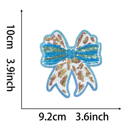 Wholesale Small Blue Sequin Bow Patch