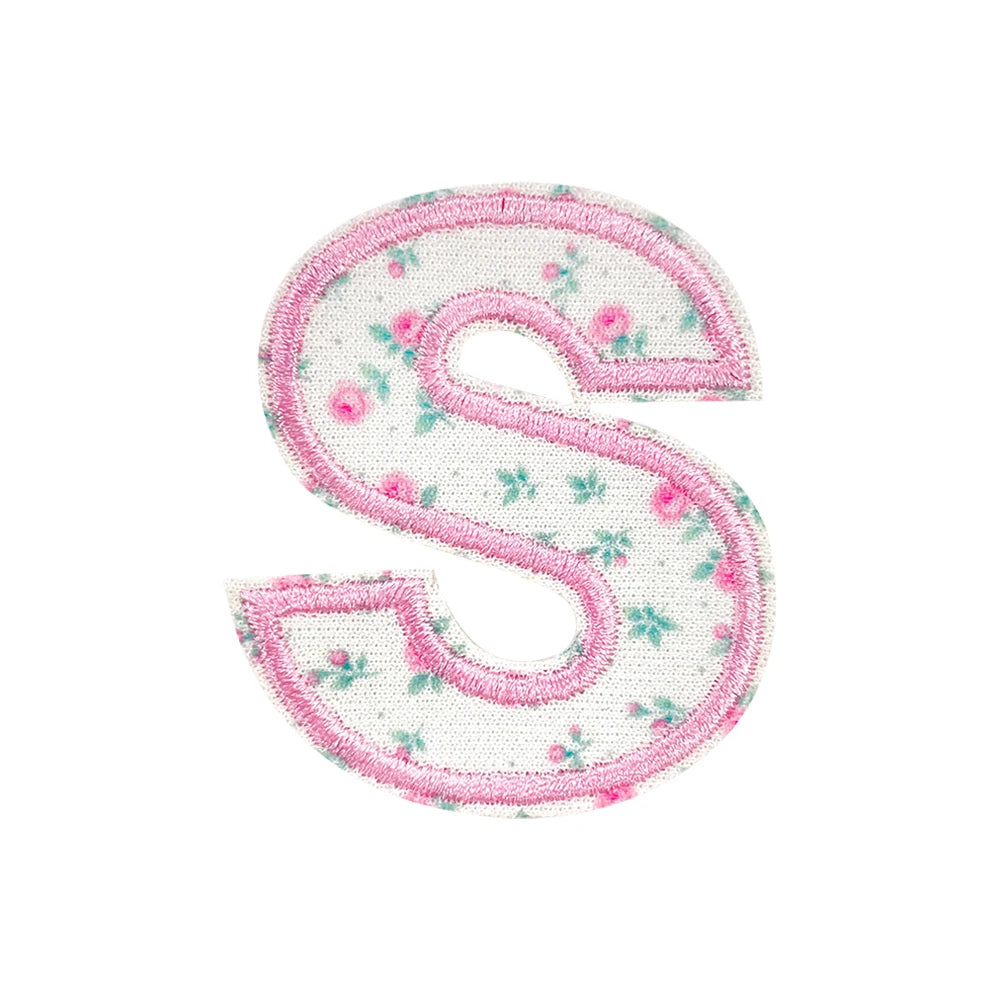 Floral Letter 5cm Patch Sets Easy-to-Use Iron-on Style
