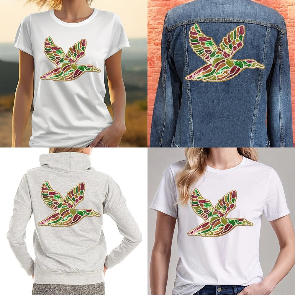 Flying Duck Patches Iron-On Sequin