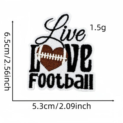 3 pcs Football Patches Hats Iron-On with Love for Football