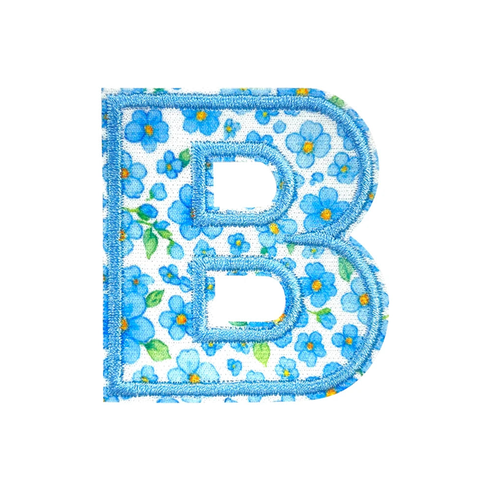 Floral Letter 5cm Patch Sets Easy-to-Use Iron-on Style