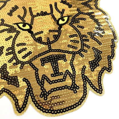 sport collage gold and black Sequin Tiger Big Patch