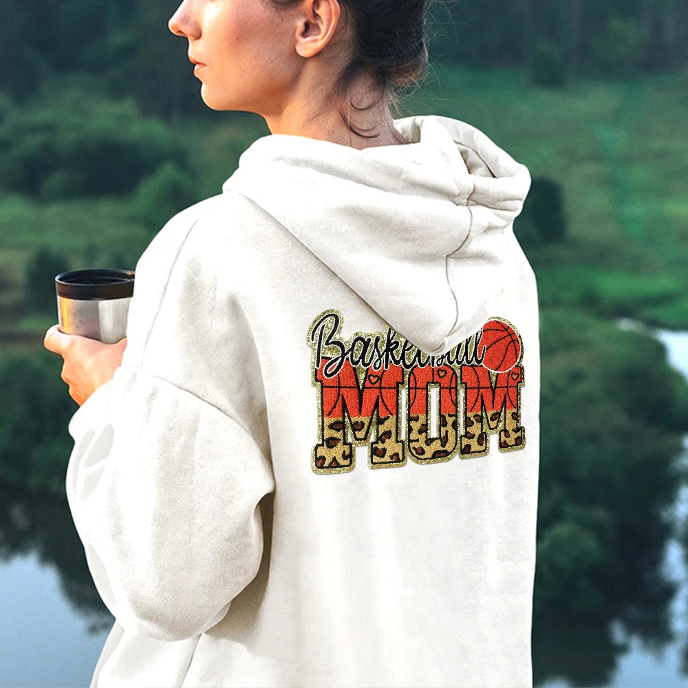 Sports Mom Chenille Patch - Volleyball, Soccer, Softball, Basketball, Baseball, Football