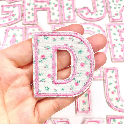 Floral Letter 5cm Patch Sets Easy-to-Use Iron-on Style