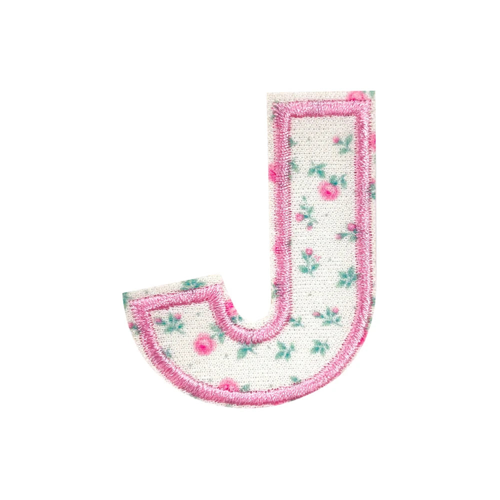 Floral Letter 5cm Patch Sets Easy-to-Use Iron-on Style