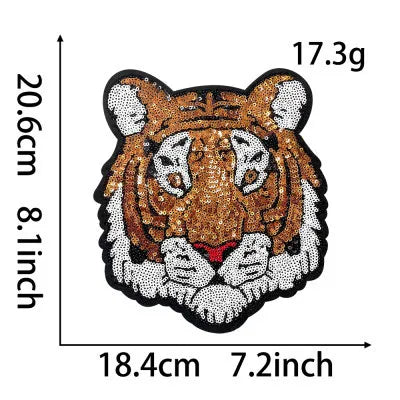 NCAA Trendy Purple LSU Tiger Sequin Patches Iron on big patch - Clpatch