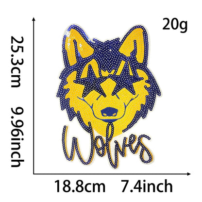 sport collage gold and black Sequin Tiger Big Patch