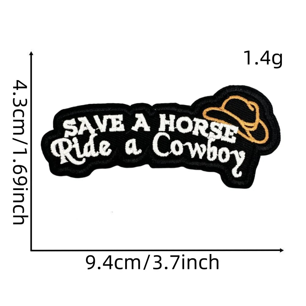 Western Style Iron-On Dolly Logo Design Badges Fabric Tucker Hat Clothing