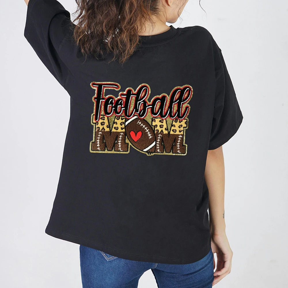 Sports Mom Chenille Patch - Volleyball, Soccer, Softball, Basketball, Baseball, Football