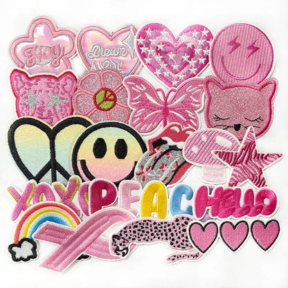 Lovely Pink Sequin Applique Custom Iron-On Embroidery Patches