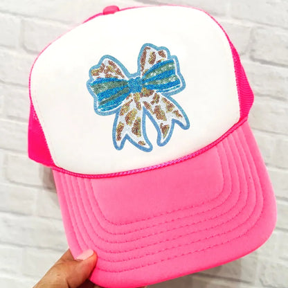 Wholesale Small Blue Sequin Bow Patch