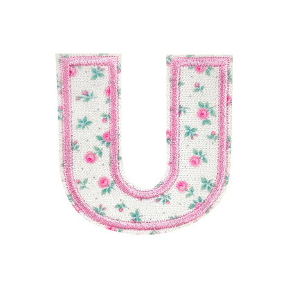 Floral Letter 5cm Patch Sets Easy-to-Use Iron-on Style