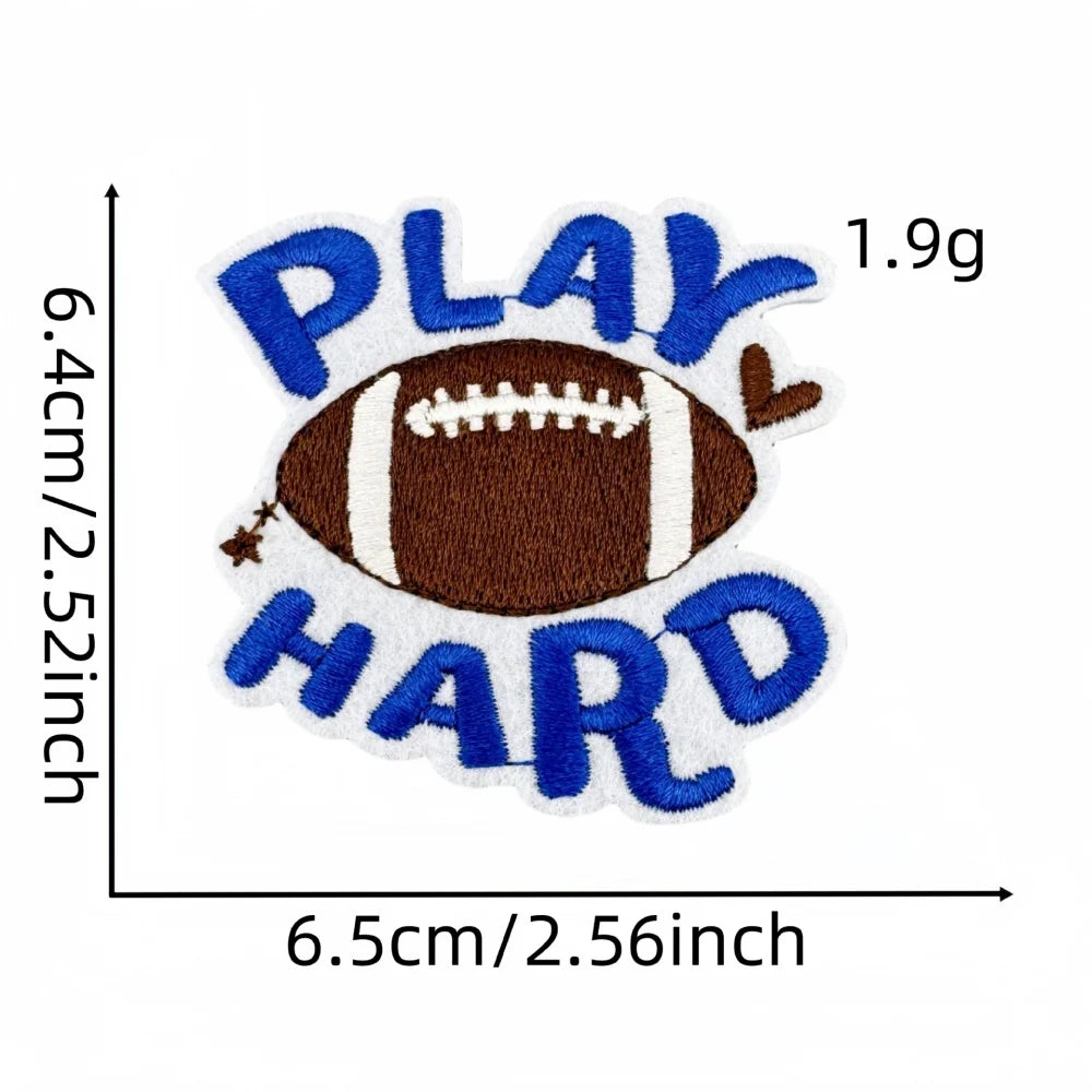 3 pcs Football Patches Hats Iron-On with Love for Football