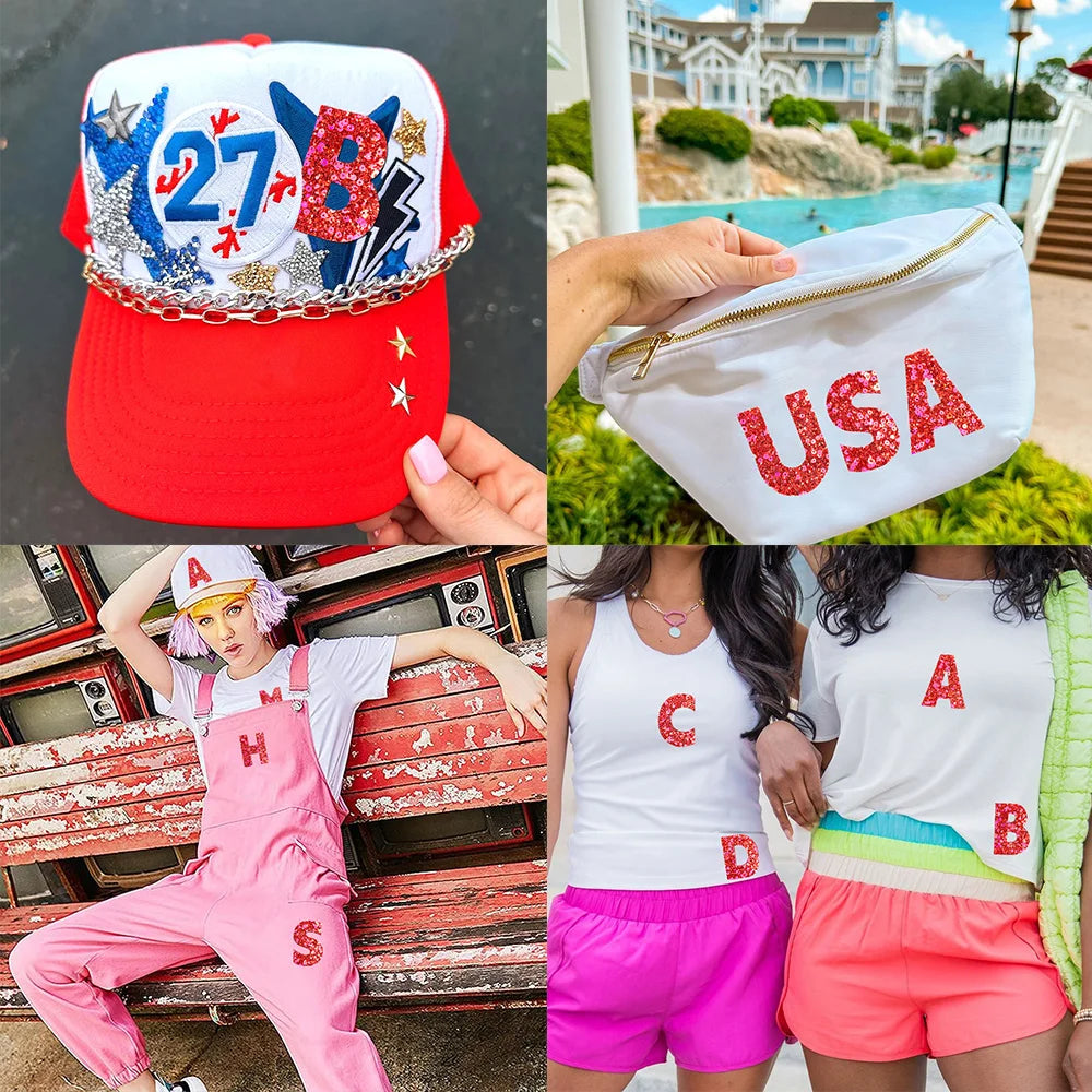 Bling DIY Iron-On Patches A-Z Alphabet