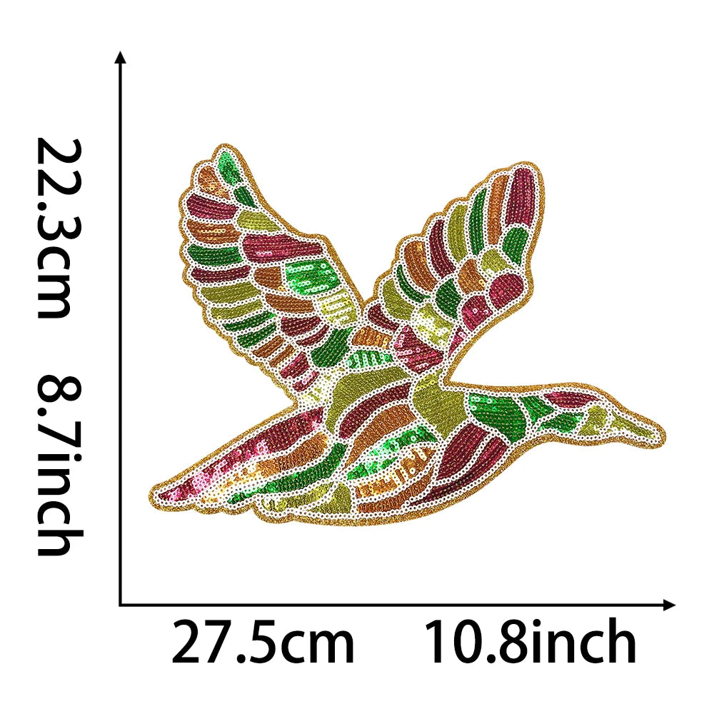Flying Duck Patches Iron-On Sequin