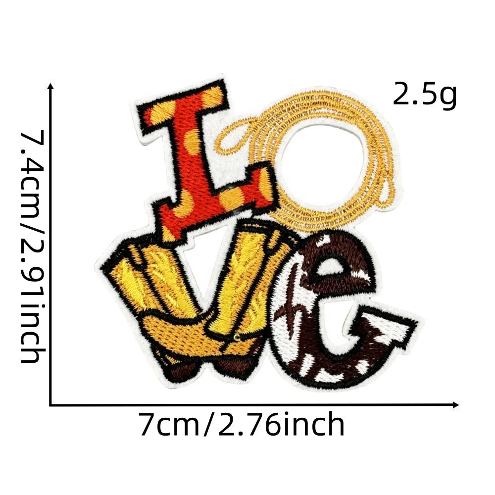 Western Style Iron-On Dolly Logo Design Badges Fabric Tucker Hat Clothing