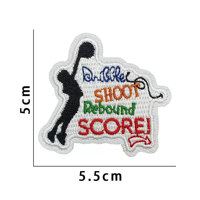 Wholesale Sport Basketball Iron-On Embroidery Patches