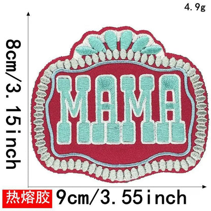 Wholesale Hat Personalization Small Embroidered Patches Game Day MAMA Trucker Hat Patches Iron on for Mama Women Backpacks