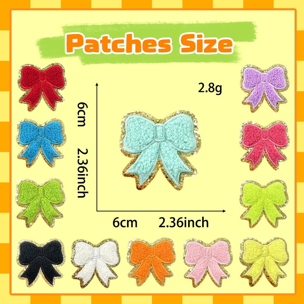Chenille Bow  Patches