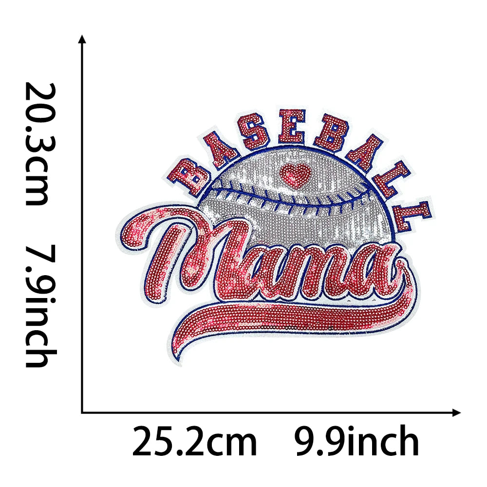 Basketball Sequin Game Day Iron-on Patches big patch