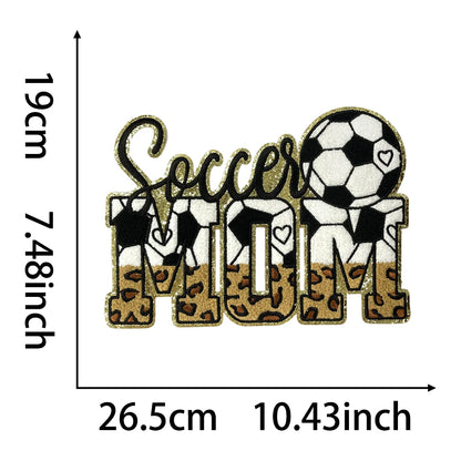 Sports Mom Chenille Patch - Volleyball, Soccer, Softball, Basketball, Baseball, Football