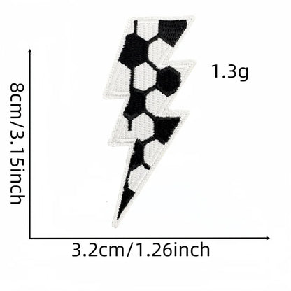 10 pcs Sports Ball Lightning Bolt Patch