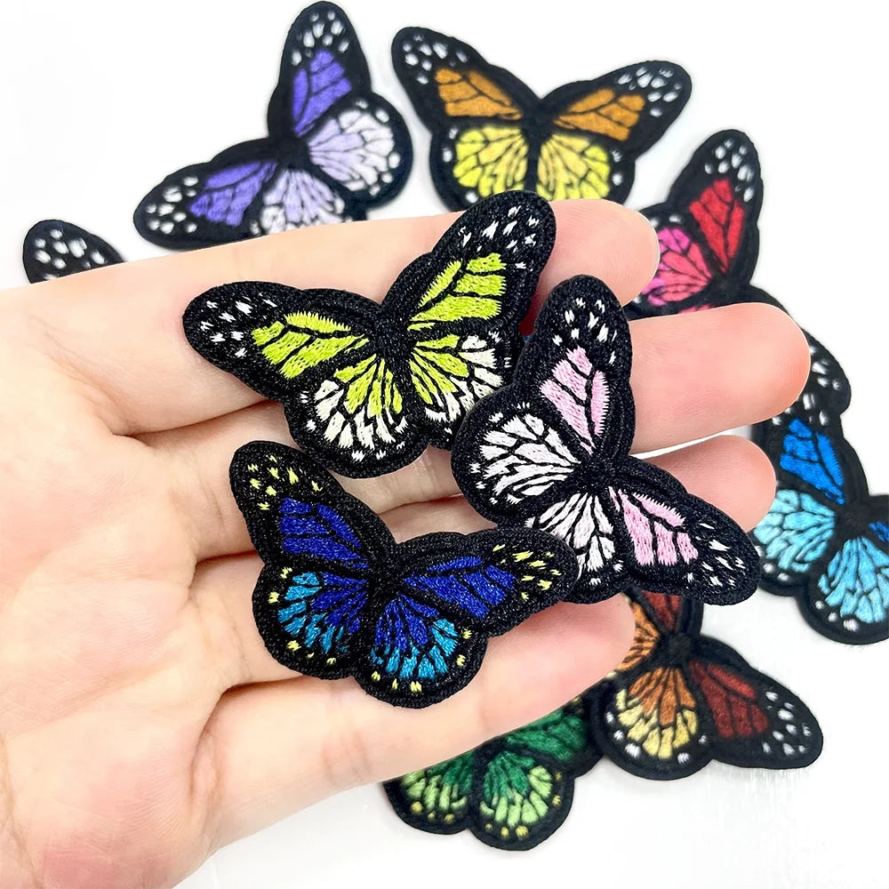 Colorful Butterfly Embroidered Patches Set