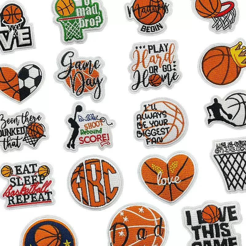 Wholesale Sport Basketball Iron-On Embroidery Patches