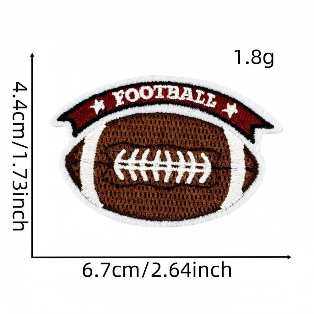 3 pcs Football Patches Hats Iron-On with Love for Football