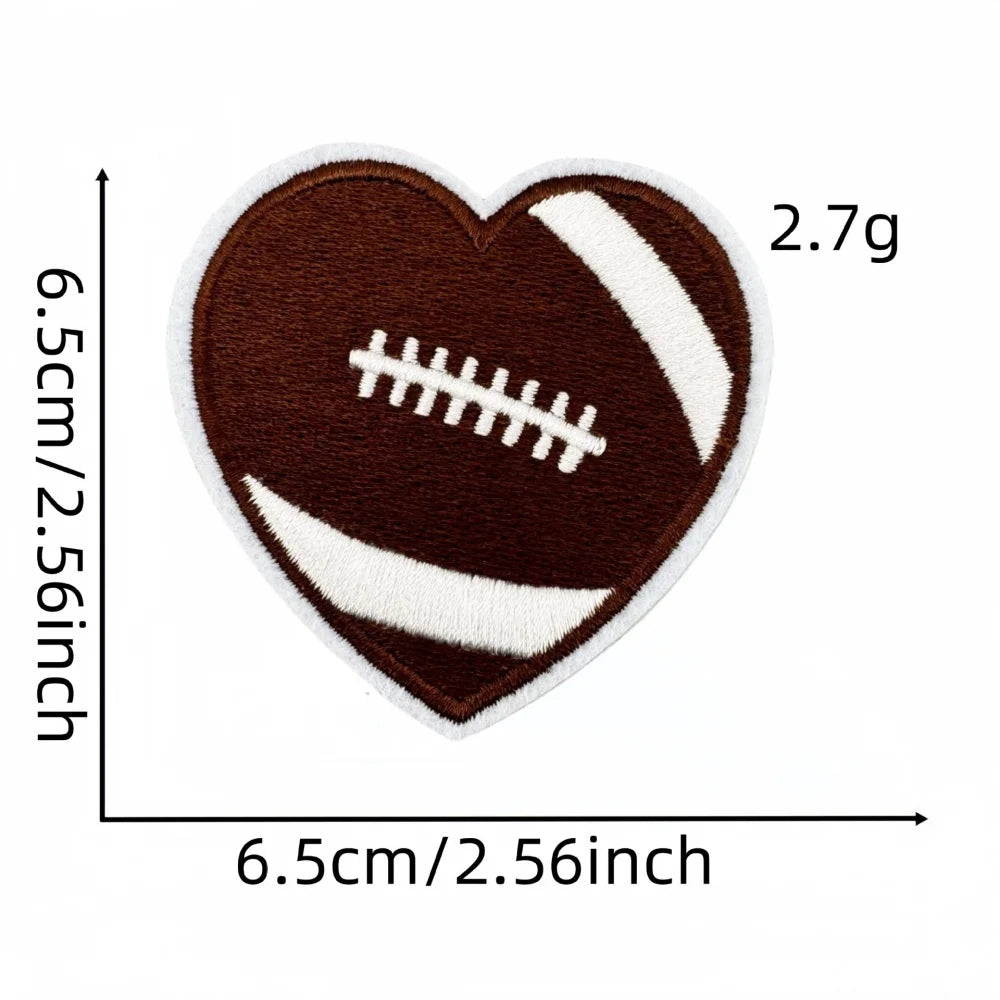 3 pcs Football Patches Hats Iron-On with Love for Football