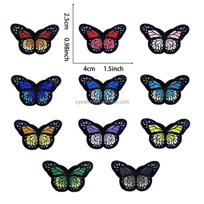 Colorful Butterfly Embroidered Patches Set