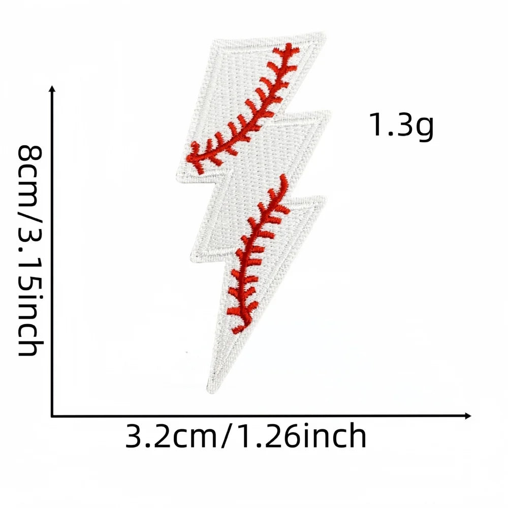 10 pcs Sports Ball Lightning Bolt Patch