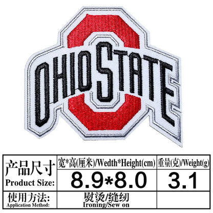 10 pcs NCAA Patches University and College Iron on Embroidery Patches for Cap