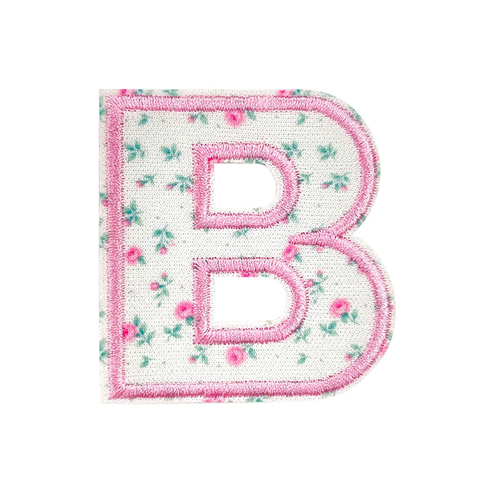 Floral Letter 5cm Patch Sets Easy-to-Use Iron-on Style