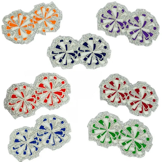 Iron on Embroidered Glitter Edge Macaroon Colors Christmas Fireworks  Patch for Hat Hoodies Decoration - Clpatch