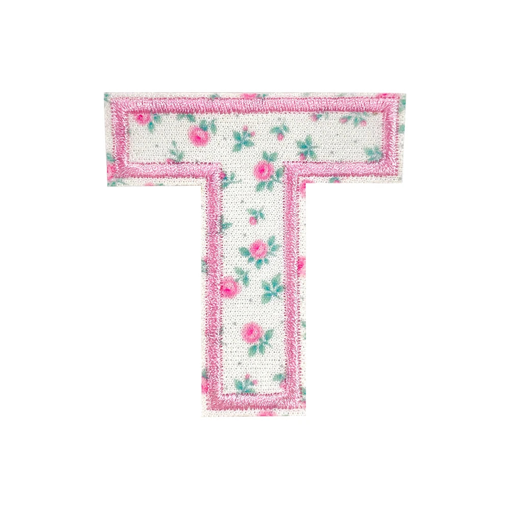 Floral Letter 5cm Patch Sets Easy-to-Use Iron-on Style