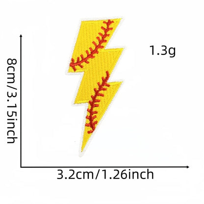 10 pcs Sports Ball Lightning Bolt Patch