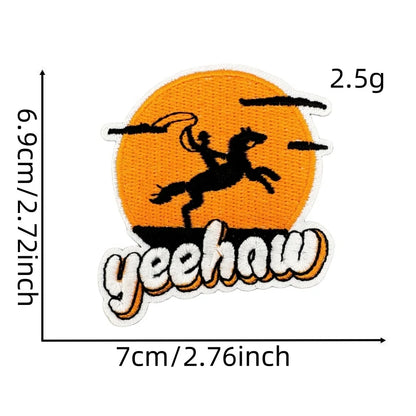 Western Style Iron-On Dolly Logo Design Badges Fabric Tucker Hat Clothing