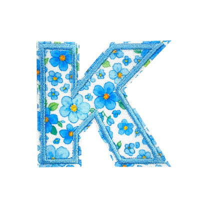 Floral Letter 5cm Patch Sets Easy-to-Use Iron-on Style