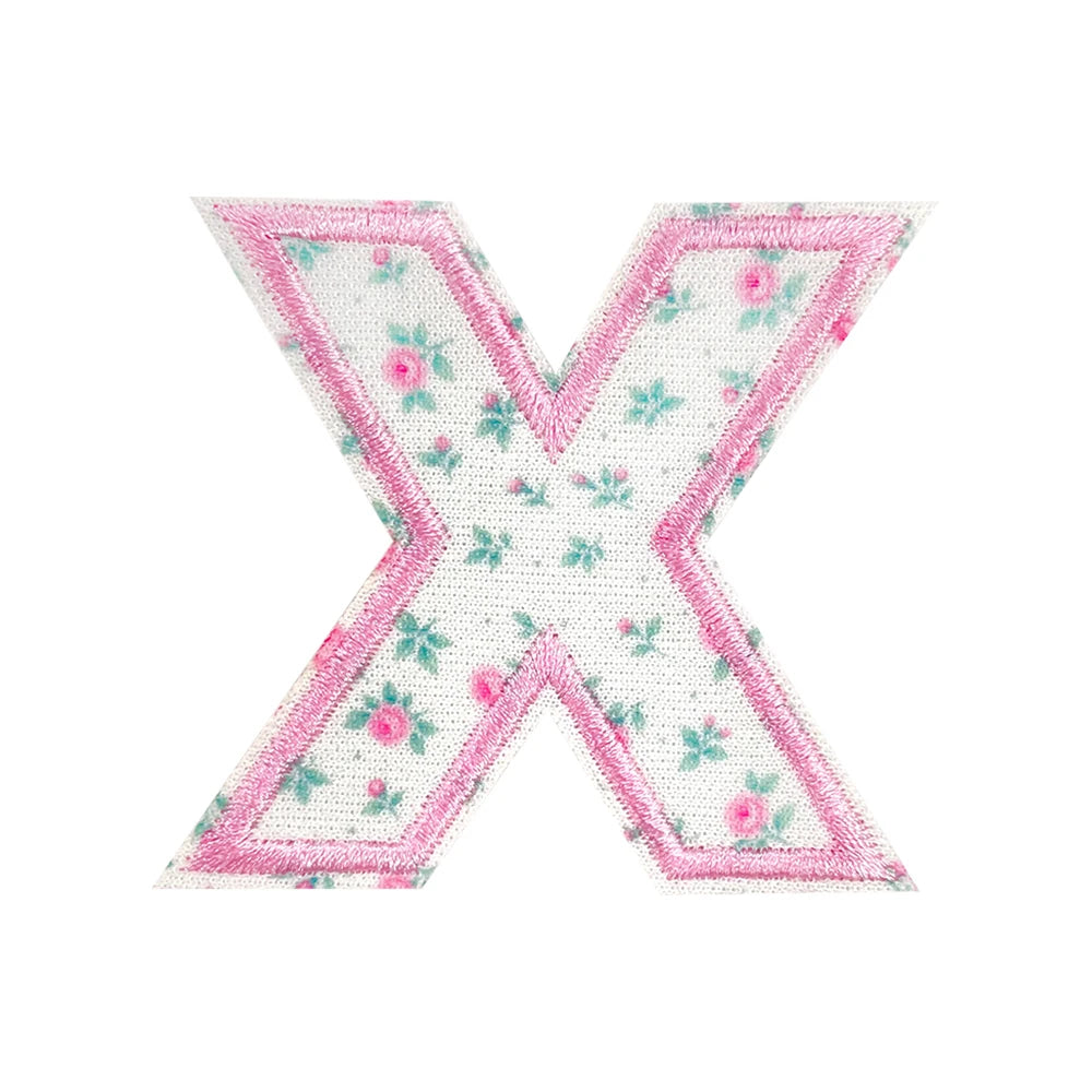 Floral Letter 5cm Patch Sets Easy-to-Use Iron-on Style