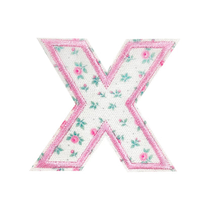Floral Letter 5cm Patch Sets Easy-to-Use Iron-on Style