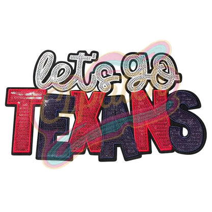 HOUSTON TEXANS IRON ON PATCH embroidery sequins patches for jacket - Clpatch