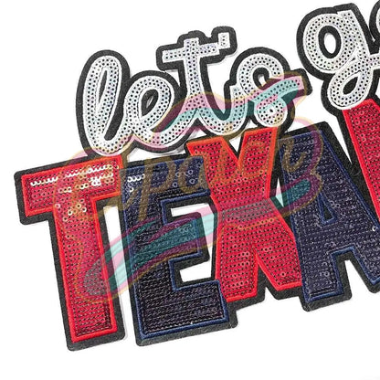 HOUSTON TEXANS IRON ON PATCH embroidery sequins patches for jacket - Clpatch