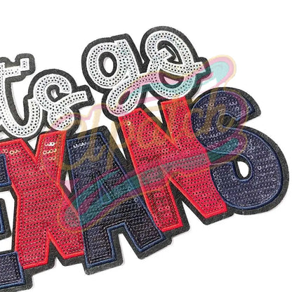 HOUSTON TEXANS IRON ON PATCH embroidery sequins patches for jacket - Clpatch