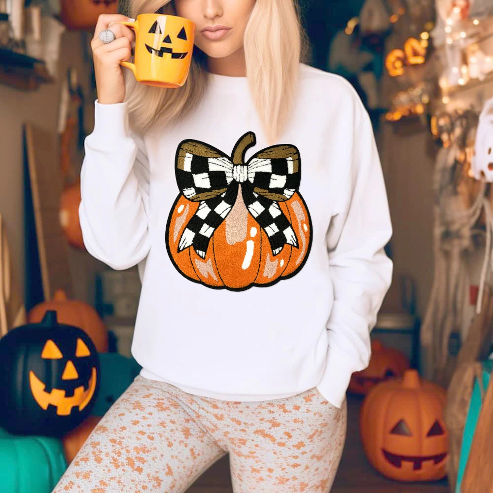 Pumpkin Chenille Big Patches